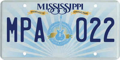 MS license plate MPA022