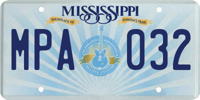 MS license plate MPA032