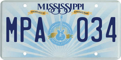 MS license plate MPA034