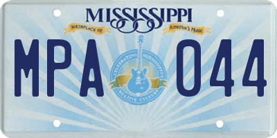 MS license plate MPA044