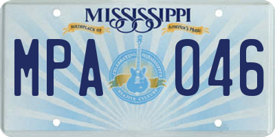 MS license plate MPA046