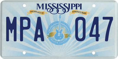 MS license plate MPA047