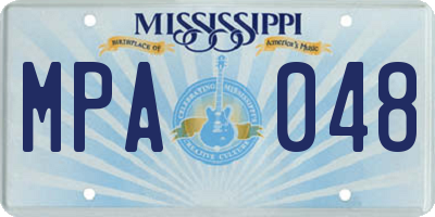 MS license plate MPA048