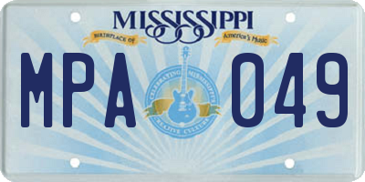 MS license plate MPA049