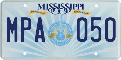 MS license plate MPA050