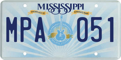 MS license plate MPA051