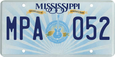 MS license plate MPA052