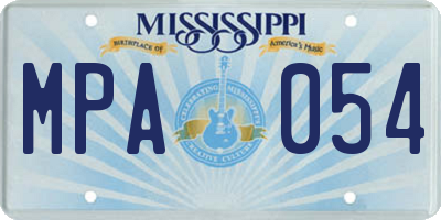 MS license plate MPA054