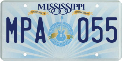 MS license plate MPA055