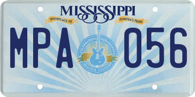 MS license plate MPA056