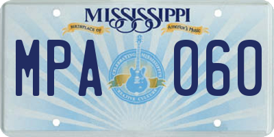 MS license plate MPA060