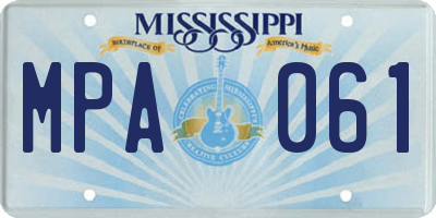 MS license plate MPA061