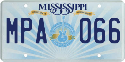 MS license plate MPA066