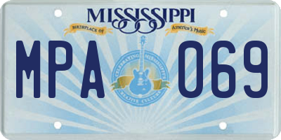 MS license plate MPA069