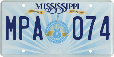 MS license plate MPA074