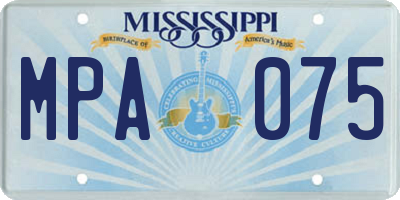 MS license plate MPA075