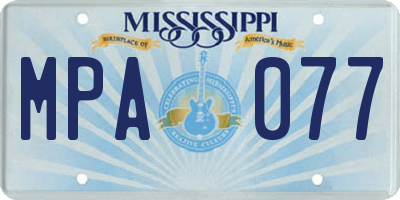 MS license plate MPA077