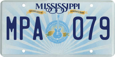 MS license plate MPA079