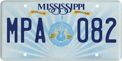 MS license plate MPA082
