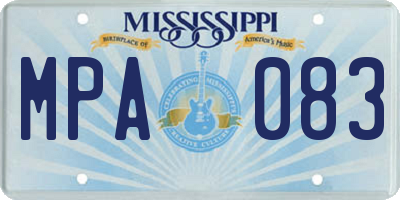 MS license plate MPA083