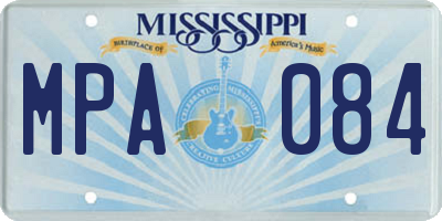 MS license plate MPA084