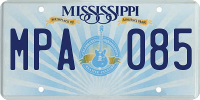 MS license plate MPA085