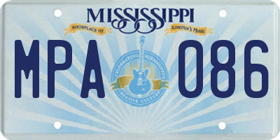 MS license plate MPA086