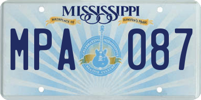 MS license plate MPA087