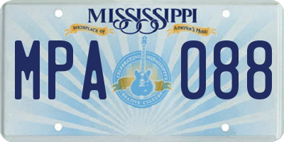 MS license plate MPA088
