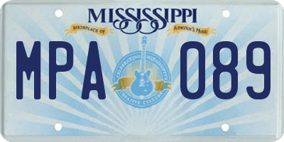 MS license plate MPA089