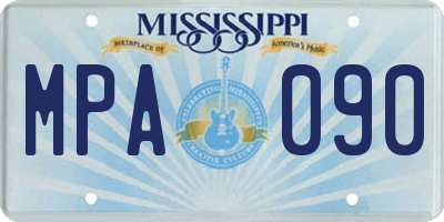 MS license plate MPA090