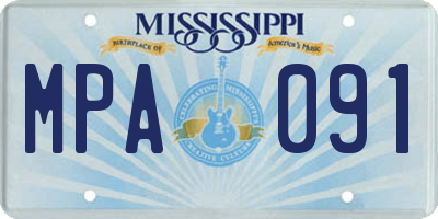 MS license plate MPA091