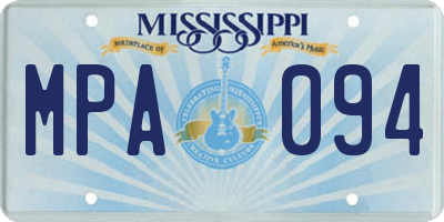 MS license plate MPA094