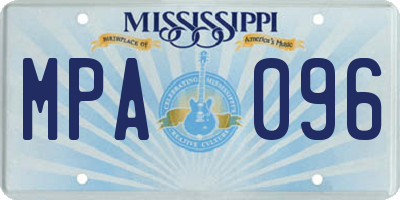 MS license plate MPA096
