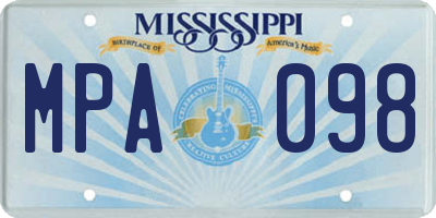 MS license plate MPA098