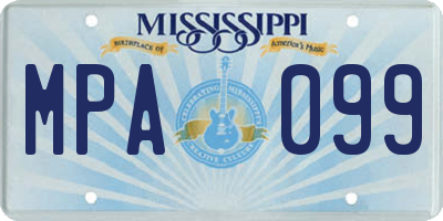 MS license plate MPA099