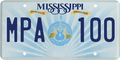 MS license plate MPA100