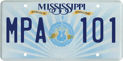 MS license plate MPA101