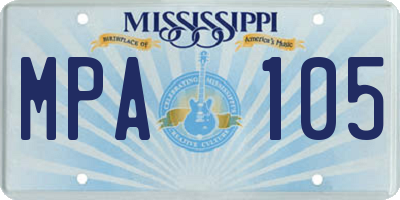 MS license plate MPA105