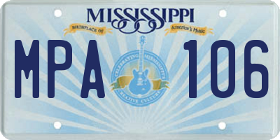 MS license plate MPA106