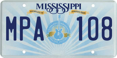 MS license plate MPA108