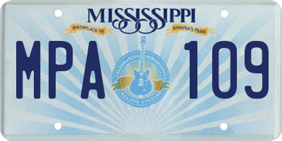 MS license plate MPA109