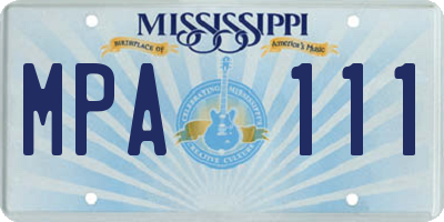 MS license plate MPA111
