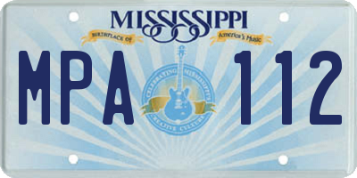 MS license plate MPA112