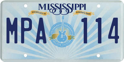 MS license plate MPA114