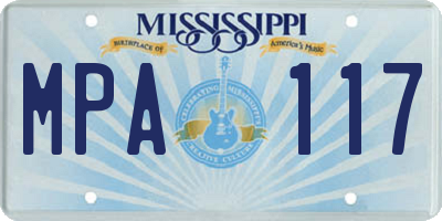 MS license plate MPA117