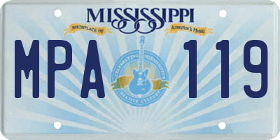 MS license plate MPA119
