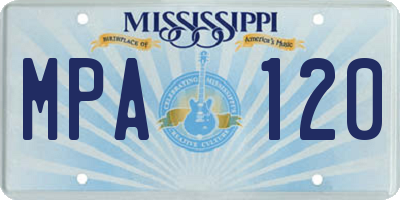 MS license plate MPA120