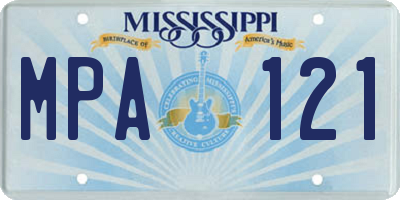MS license plate MPA121
