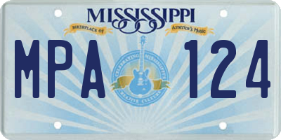 MS license plate MPA124